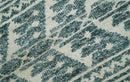 Hand Knotted 5x8 Ivory and Teal Modern Persian Style Contemporary Recycled Silk Area Rug | OP113