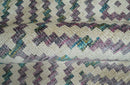 Hand Knotted 5x8 Ivory, Blue and Purple Geometric Style  Bamboo Silk Area Rug