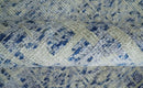Hand Knotted 5x8 Ivory and Blue Modern Contemporary Recycled Silk Area Rug