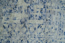 Hand Knotted 5x8 Ivory and Blue Modern Contemporary Recycled Silk Area Rug