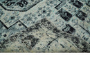 Hand Knotted 5x8 Ivory, Silver and Black Geometric Style Bamboo Silk Area Rug