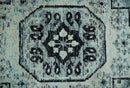 Hand Knotted 5x8 Ivory, Silver and Black Geometric Style Bamboo Silk Area Rug