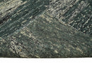Hand Knotted 5x8 Ivory, moss green and Black Modern Abstract  Recycled Silk Area Rug
