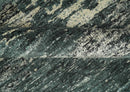 Hand Knotted 5x8 Ivory, moss green and Black Modern Abstract  Recycled Silk Area Rug