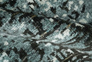 Hand Knotted 5x8 Ivory, Teal and Black Modern Abstract Recycled Silk Area Rug