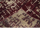 Hand Knotted 5x8 Maroon and Beige Modern Abstract Contemporary Recycled Silk Area Rug