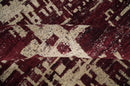 Hand Knotted 5x8 Maroon and Beige Modern Abstract Contemporary Recycled Silk Area Rug