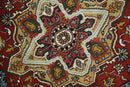 Hand knotted 5x8 Mustard, Brown and Ivory Traditional Heriz Serapi wool area rug