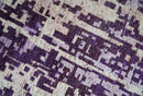 Hand Knotted 5x8 Purple, and Ivory Modern Abstract Recycled Silk Area Rug