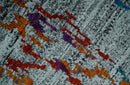 Hand Knotted 5x8 Silver, Red and Gold Modern Abstract Recycled Silk Area Rug