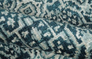 Hand Knotted 5x8 Teal and Ivory Modern Persian Contemporary Southwestern Tribal Trellis Recycled Silk Area Rug | OP97