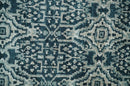 Hand Knotted 5x8 Teal and Ivory Modern Persian Contemporary Southwestern Tribal Trellis Recycled Silk Area Rug | OP97