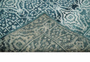 Hand Knotted 5x8 Teal and Ivory Modern Persian Contemporary Southwestern Tribal Trellis Recycled Silk Area Rug | OP97