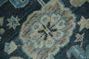 Hand Knotted 5x8 Vintage Oriental Oushak Blue and Camel Wool Area Rug | TRDCP8B