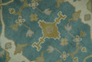 Hand Knotted 6x9 Teal, Ivory and Olive Traditional Oriental Oushak wool rug