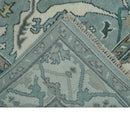 Hand Knotted 6x9 Vintage Blue, Ivory and Silver Oriental Oushak Wool Area Rug | TRDCP87169