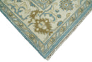 Hand Knotted 6x9 Vintage Oriental Oushak Blue and Beige Wool Area Rug | TRDCP1669