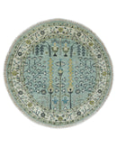 Hand Knotted Traditional Blue and Ivory Antique Oushak Custom Made Wool Area Rug