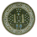 Hand Knotted Royal Green and Ivory Traditional Turkish Style Tree Of Life Multi Size Wool Area Rug