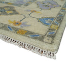 Hand knotted 8x10 All Wool Beige and Gray Traditional Antique Persian Oushak Area Rug | TRDCP837810