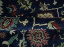 Hand Knotted 8x10 Black, Rust and Beige Antique Oushak Wool Area Rug
