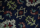 Hand Knotted 8x10 Black, Rust and Beige Antique Oushak Wool Area Rug