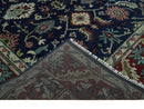 Hand Knotted 8x10 Black, Rust and Beige Antique Oushak Wool Area Rug