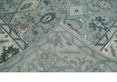 Hand Knotted 8x10 Blue and Ivory Traditional Oushak Persian Wool Area Rug | TRDCP1151810