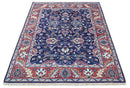 Hand Knotted 8x10 Blue and Rust Traditional Persian Oushak Area Rug