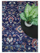 Hand Knotted 8x10 Blue and Rust Traditional Persian Oushak Area Rug