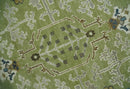 Hand Knotted 8x10 and 10x14 Light Green, Ivory and Silver Traditional Turkish Antique Style Wool Area Rug