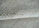 Hand Knotted 8x10 Modern Geometric Trellis Scandinavian Charcoal, Silver and Ivory Wool Area Rug