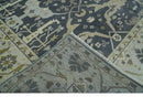 Hand Knotted 8x10 Oriental Oushak Charcoal, Ivory and Beige Wool Area Rug