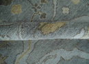 Hand Knotted 8x10 Oriental Oushak Silver and Beige Wool Area Rug | TRDCP1198810