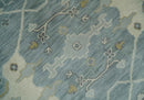 Hand Knotted 8x10 Oriental Oushak Silver, Ivory and Beige Wool Area Rug | TRDCP1195810