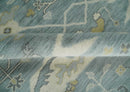 Hand Knotted 8x10 Oriental Oushak Silver, Ivory and Beige Wool Area Rug | TRDCP1195810