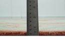 Hand Knotted 8x10 Silver, Peach and Mustard Southwestern wool area rug