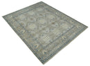 Vintage Hand Knotted 8x10 Traditional Oxidized Textured Low Pile Wool Rug