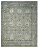 Vintage Hand Knotted 8x10 Traditional Oxidized Textured Low Pile Wool Rug