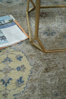 Vintage Hand Knotted 8x10 Traditional Oxidized Textured Low Pile Wool Rug