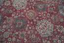 Vintage Hand Knotted 8x10 Traditional Gray And Red Oxidized Pile Wool Rug