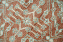 Hand knotted 9.4x12 Rust and Aqua Floral Tree wool Area Rug