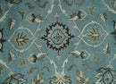 Hand Knotted 9x12 Blue and Ivory Traditional Persian Oushak Wool Rug | TRDCP908912