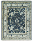 Hand Knotted 9x12 Charcoal, Camel and Ivory Traditional Vintage Persian Oushak Wool Rug | TRDCP926912