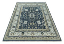 Hand Knotted 9x12 Charcoal, Camel and Ivory Traditional Vintage Persian Oushak Wool Rug | TRDCP926912