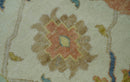 Hand Knotted 9x12 Ivory and Blue Traditional Vintage Persian Style Wool Rug