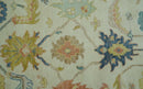 Hand Knotted 9x12 Ivory and Blue Traditional Vintage Persian Style Wool Rug