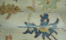 Hand Knotted 9x12 Ivory and Blue Traditional Vintage Persian Style Wool Rug