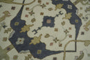 Hand Knotted 9x12 Persian Oushak Beige and Charcoal Wool Large Rug | TRDCP82912