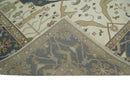 Hand Knotted 9x12 Persian Oushak Beige and Charcoal Wool Large Rug | TRDCP82912